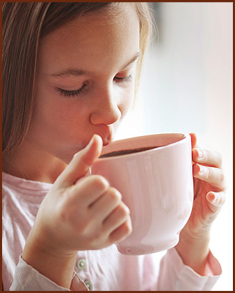Girl drinking Teeccino